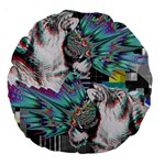 Lioness Glitch 18  Premium Round Cushion  Back