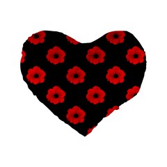 Poppies 16  Premium Heart Shape Cushion  by Contest1879409