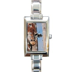 Cute Giraffe Rectangular Italian Charm Watch by AnimalLover