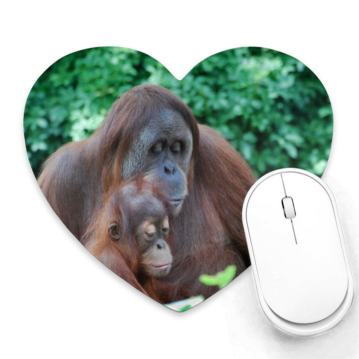 Orangutan Family Mouse Pad (Heart)