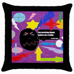 Excruciating Agony Black Throw Pillow Case by FunWithFibro