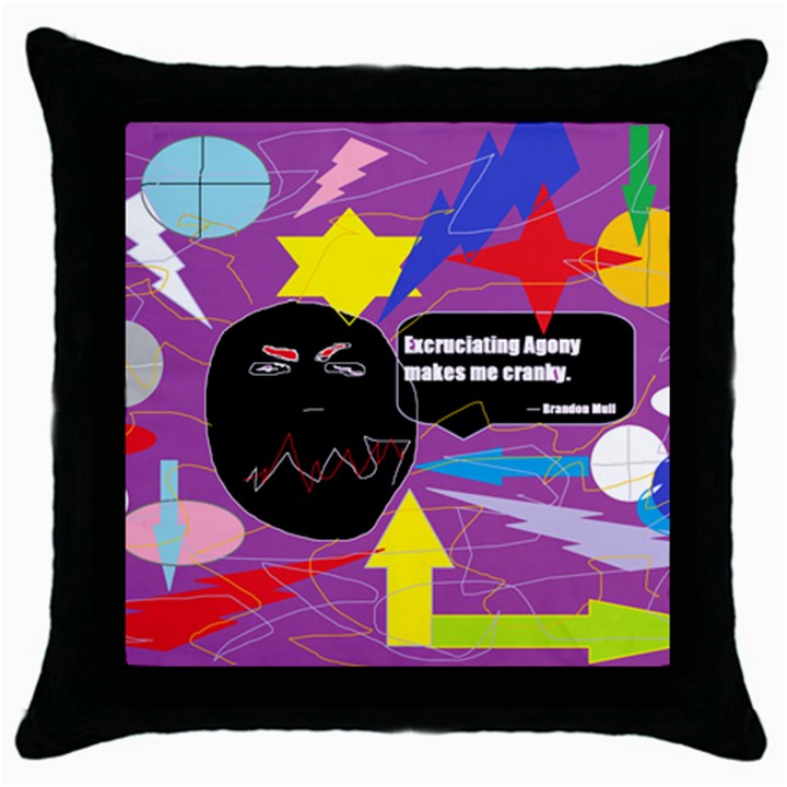 Excruciating Agony Black Throw Pillow Case