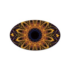 Yellow Purple Lotus Mandala Sticker (oval) by Zandiepants