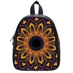 Yellow Purple Lotus Mandala School Bag (small) by Zandiepants