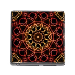 Yellow And Red Mandala Memory Card Reader With Storage (square) by Zandiepants