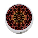 Yellow And Red Mandala 4-Port USB Hub (Two Sides) Back