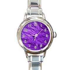 Purple Tresses Round Italian Charm Watch by FunWithFibro