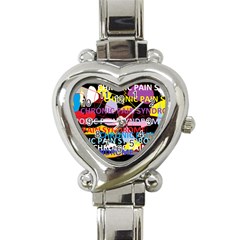 Chronic Pain Syndrome Heart Italian Charm Watch  by FunWithFibro