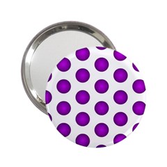 Purple And White Polka Dots Handbag Mirror (2 25 ) by Colorfulart23