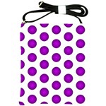 Purple And White Polka Dots Shoulder Sling Bag Front