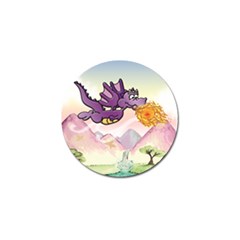 The Wee Purple Dragon Flying Golf Ball Marker 4 Pack by CaterinaBassano