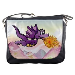 The Wee Purple Dragon Flying Messenger Bag by CaterinaBassano