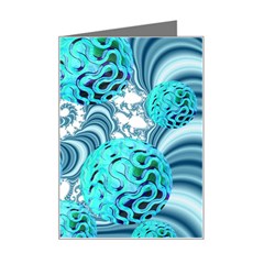 Teal Sea Forest, Abstract Underwater Ocean Mini Greeting Card by DianeClancy