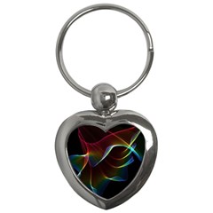 Imagine, Through The Abstract Rainbow Veil Key Chain (heart) by DianeClancy