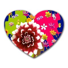 Flower Bunch Mouse Pad (heart) by Rbrendes