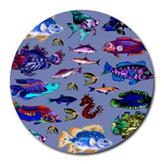 Fishy 8  Mouse Pad (round) by Rbrendes