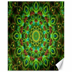 Peacock Feathers Mandala Canvas 11  X 14  (unframed) by Zandiepants