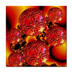  Flame Delights, Abstract Red Orange Ceramic Tile by DianeClancy