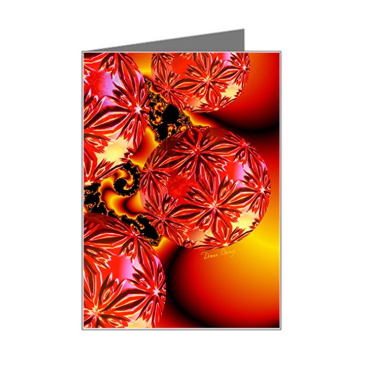  Flame Delights, Abstract Red Orange Mini Greeting Card