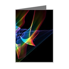 Aurora Ribbons, Abstract Rainbow Veils  Mini Greeting Card by DianeClancy