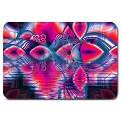 Cosmic Heart Of Fire, Abstract Crystal Palace Large Door Mat by DianeClancy