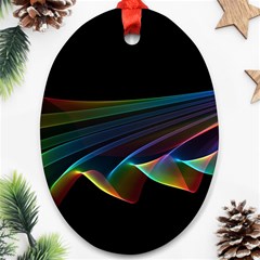  Flowing Fabric Of Rainbow Light, Abstract  Oval Ornament (two Sides) by DianeClancy