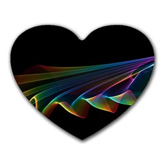  Flowing Fabric Of Rainbow Light, Abstract  Mouse Pad (heart) by DianeClancy