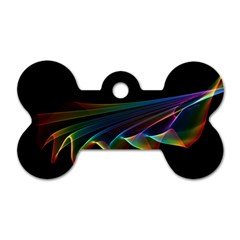  Flowing Fabric Of Rainbow Light, Abstract  Dog Tag Bone (one Sided) by DianeClancy