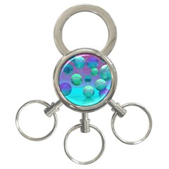 Ocean Dreams, Abstract Aqua Violet Ocean Fantasy 3-ring Key Chain by DianeClancy