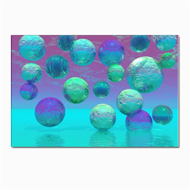 Ocean Dreams, Abstract Aqua Violet Ocean Fantasy Postcard 4 x 6  (10 Pack)