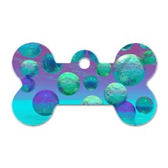 Ocean Dreams, Abstract Aqua Violet Ocean Fantasy Dog Tag Bone (one Sided) by DianeClancy