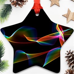 Fluted Cosmic Rafluted Cosmic Rainbow, Abstract Winds Star Ornament (two Sides) by DianeClancy