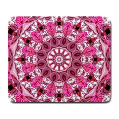 Twirling Pink, Abstract Candy Lace Jewels Mandala  Large Mouse Pad (rectangle) by DianeClancy