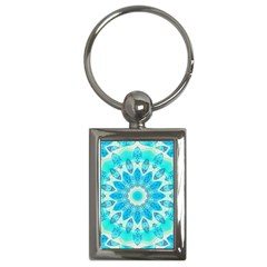 Blue Ice Goddess, Abstract Crystals Of Love Key Chain (rectangle) by DianeClancy