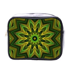 Woven Jungle Leaves Mandala Mini Travel Toiletry Bag (one Side) by Zandiepants