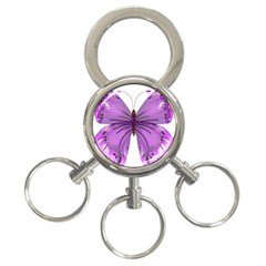 Purple Awareness Butterfly 3-ring Key Chain by FunWithFibro