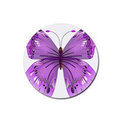 Purple Awareness Butterfly Drink Coasters 4 Pack (round) by FunWithFibro