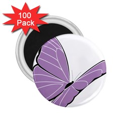 Purple Awareness Butterfly 2 2 25  Button Magnet (100 Pack) by FunWithFibro