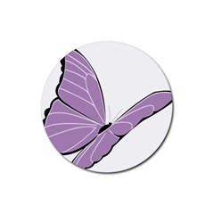 Purple Awareness Butterfly 2 Drink Coaster (round) by FunWithFibro