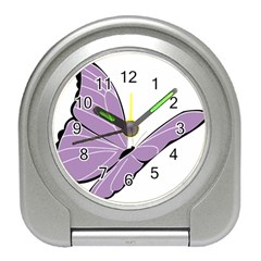 Purple Awareness Butterfly 2 Desk Alarm Clock by FunWithFibro