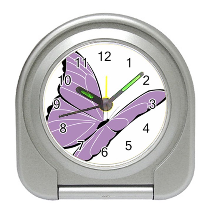 Purple Awareness Butterfly 2 Desk Alarm Clock