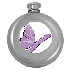 Purple Awareness Butterfly 2 Hip Flask (round) by FunWithFibro