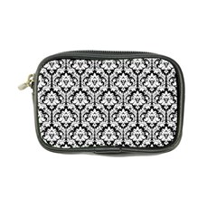 White On Black Damask Coin Purse by Zandiepants