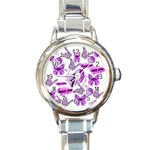 Invisible Illness Collage Round Italian Charm Watch Front