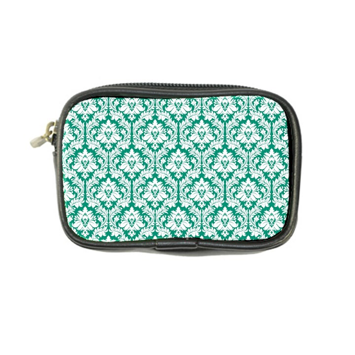 Emerald Green Damask Pattern Coin Purse