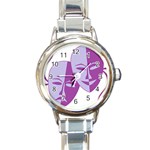 Comedy & Tragedy Of Chronic Pain Round Italian Charm Watch Front