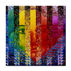 Conundrum I, Abstract Rainbow Woman Goddess  Ceramic Tile by DianeClancy