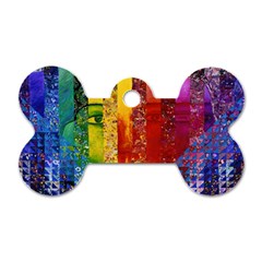 Conundrum I, Abstract Rainbow Woman Goddess  Dog Tag Bone (one Sided) by DianeClancy