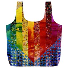 Conundrum I, Abstract Rainbow Woman Goddess  Reusable Bag (xl) by DianeClancy