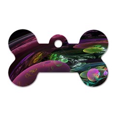 Creation Of The Rainbow Galaxy, Abstract Dog Tag Bone (one Sided) by DianeClancy